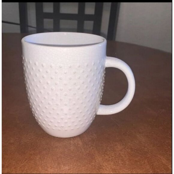 Set Of 3 Assorted White Ceramic Coffee Mugs With Textured & Smooth Designs - Picture 6 of 16